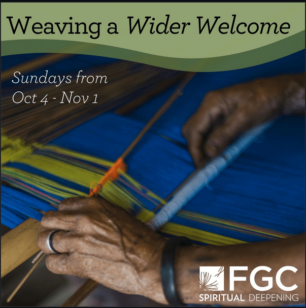 photo of a loom with blue and yellow threads