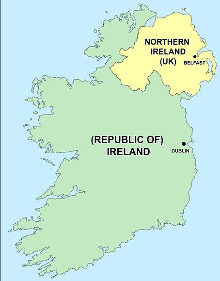 map of ireland and northern ireland